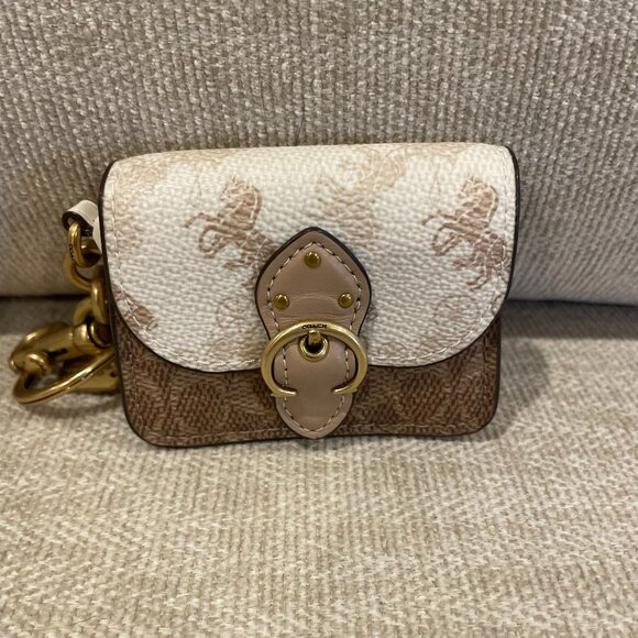 Coach Mini Beat Bag Charm With Horse And Carriage Print - Picture 1 of 8